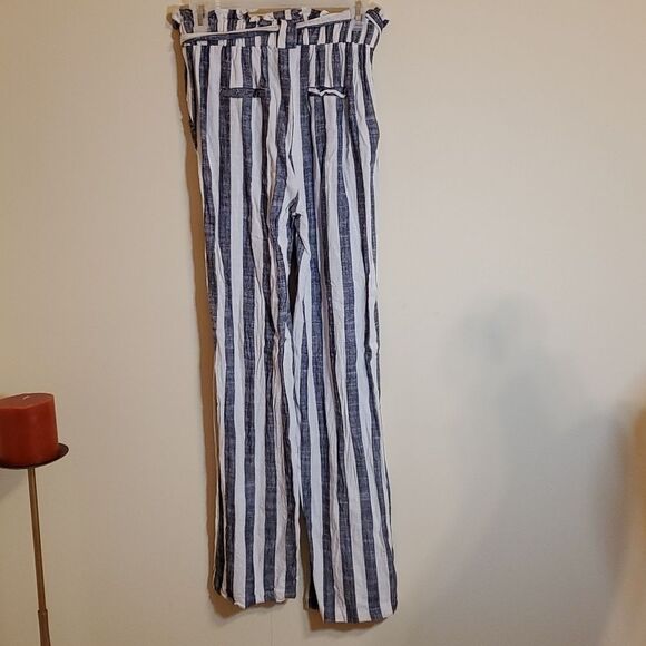 Indero striped Beachy Boho linen blend pants size Small - Picture 4 of 9